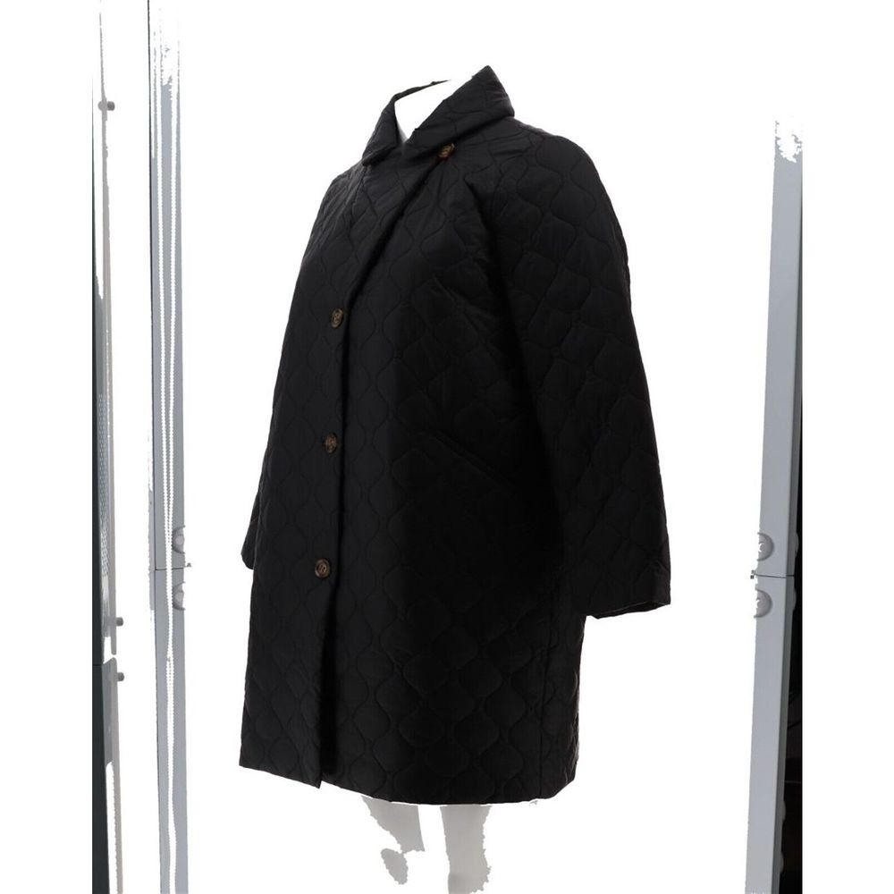 Dennis Basso Water Resistant Notched Collar Puffer Black A5232270 - Picture 2 of 9